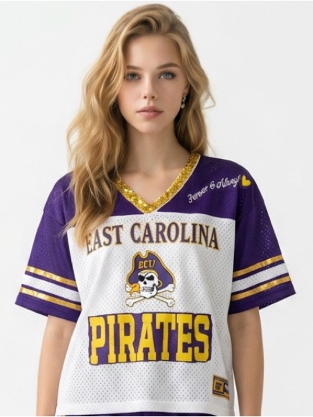 EAST CAROLINA UNIVERSITY PIRATES Upcycled ECU Jersey NEW